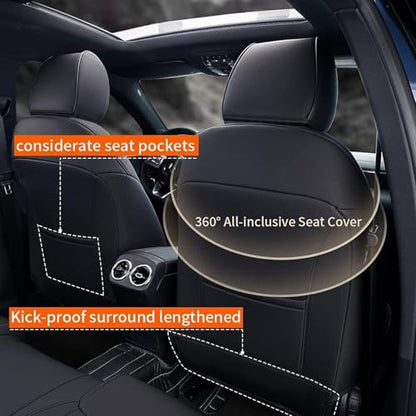 AOMSAZTO Custom Fit Seat Covers for Mazda CX-30 2020 2021 2022 2023 2024 2025 CX30 Car Seat Covers Full Set Black Faux Leather Compatible Airbag（New-CX30） - color: Black, size: CX-30 2020-2025