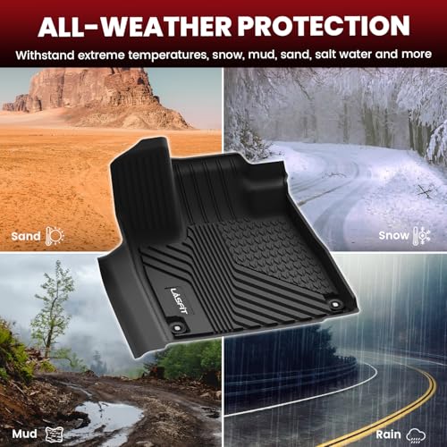 LASFIT Floor Mats & Trunk Mat & Backrest Mats for Acura Mdx 2022-2026 Cargo Mat All Weather TPE Mats Custom Fit Floor Liner for Mdx 1st & 2nd & 3rd Row Car Mats & Cargo Liner, Black, Easy to Clean - size: 2022-2026 | For Acura Mdx | Full Set