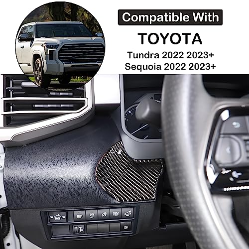 Car Engine Start Stop Decoration Frame Stickers Fit for Toyot@a Tundra/Sequoia 2022-2024 Real Carbon Fiber Center Console Key Ignition Starter Button Knob Panel Protect Cover Trim Sticker Accessories - size: Engine Start Stop Trim Frame Sticker