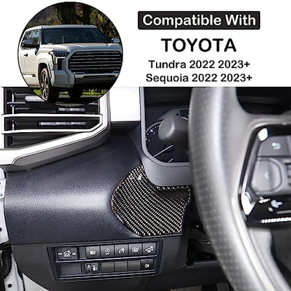 Car Engine Start Stop Decoration Frame Stickers Fit for Toyot@a Tundra/Sequoia 2022-2024 Real Carbon Fiber Center Console Key Ignition Starter Button Knob Panel Protect Cover Trim Sticker Accessories - size: Engine Start Stop Trim Frame Sticker
