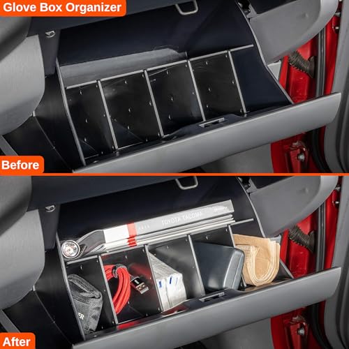 Center Console Divider, Tray, and Glove Box Organizer for Toyota Tacoma (2005-2015) - Made in USA - SLX500 - size: 2005-2015, style: Boxed Set