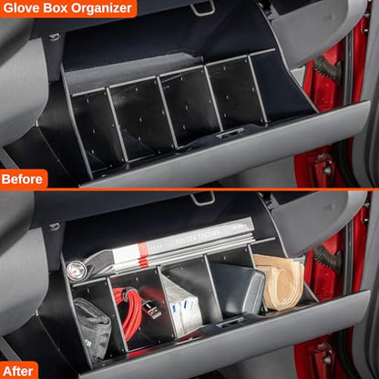 Center Console Divider, Tray, and Glove Box Organizer for Toyota Tacoma (2005-2015) - Made in USA - SLX500 - size: 2005-2015, style: Boxed Set