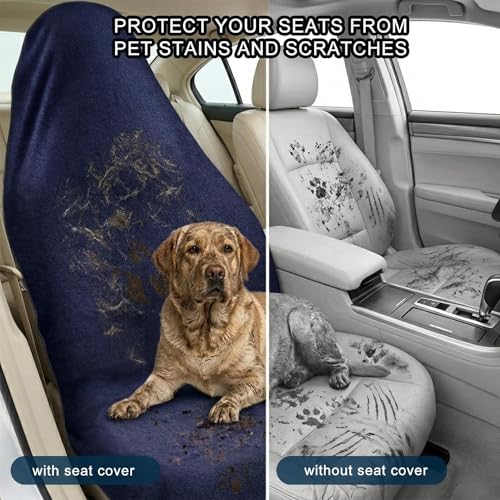 Car Seat Towel Cover, 2pcs Universal Front Seat Protector for Cars, SUVs and Trucks, Sweat Towel Car Seat Cover for Gym, Yoga, Swimming, Pets and Family Travel, Navy - color: Black
