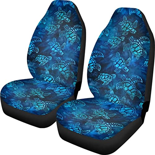 Dreaweet Blue Sea Turtle Seat Covers for Cars Trucks SUV Sedan,Hawaiian Car Seat Covers Front Seats Only,Vehicle Seat Protector Turtle Car Accessories for Women Men - color: Blue Turtle