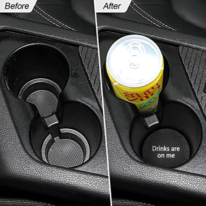 Car Cup Coaster, 4Pcs 2.75 Inch Auto Cup Holder Insert Coasters, Non-Slip Waterproof Embedded Drink Mat, Automotive Interior Accessories for Men and Women (B Black/4PCS) - color: B Black/4PCS