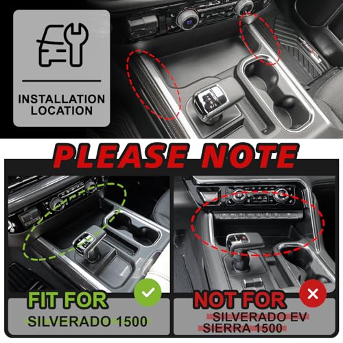 Center Console Side Organizer Compatible with 2022-2025 2026 Chevy Silverado 1500 & GMC Sierra 1500 Accessories Middle Console Shifter Storage Box Left & Right Phone Pocket with Anti-Slip Mats - size: 2022+ Silverado 1500 Side Organizer (Bucket Seat)