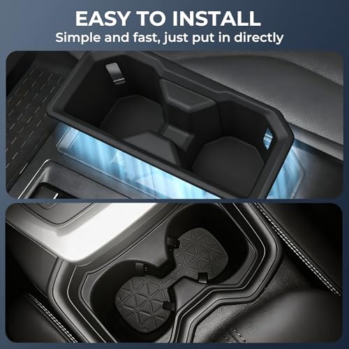 1st & 2nd Row Cup Holder Inserts for Toyota RAV4 2026, Center Console Interior Accessories Front & Rear Cup Holders Covers Protector for 2026 RAV 4, Black - style: Fits for 2026 RAV4