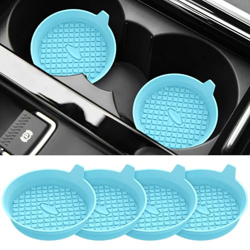 ME.FAN Car Cup Holder Coasters [4 Pack] Silicone Cups Mats, Automotive Universal Non-Slip Recessed Interior Accessories Sky Blue - color: 4pack-sky Blue