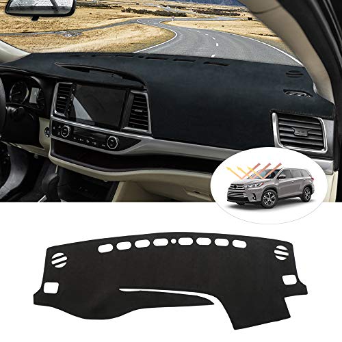 CARTIST Dashboard Cover Mat for 2014-2017 2018 2019 Toyota Highlander Accessories Dash Cover Suede Dash Mat Sunshade Glare UV Rays Protector - size: dash mat for Toyota Highlander 2014-2019