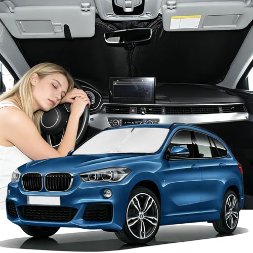 Windshield Sunshade for BMW X1 2023-2026 Sun Shade Car Windshield Accessories Upgrade 4 Layers Blocks UV Rays Custom Fit X1 240T Car Window Shades Front Windshield Keep Cool Foldable - size: for BMW X1 2023-2026