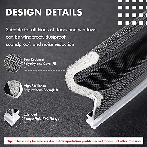 BBTO Weather Stripping Door Seal Exterior Weather Strip for Window V-Shaped Foam Kerf Garage Door Gap Blocker Soundproof Home Improvement Easy to Install(40 Feet,Black) - color: Black, size: 40 Feet