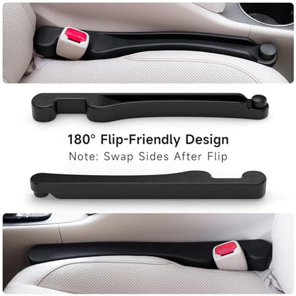 Givifive Car Seat Gap Filler Set of 2, Soft Foam Multifunctional Seat Side Gap Filler with Organizer & Hook Function, 3in1 Gap Stopper Universal Fit Car SUV Truck Fill The Gap Between Seat & Console - color: Black, size: Most Cars – Standard