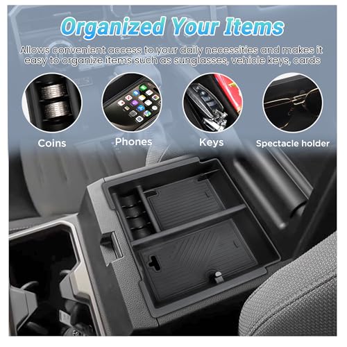 Center Console Organizer Compatible with 2025-2026 Toyota 4Runner (6th Gen) Interior Accessories, Cup Holder, Armrest Organizer Tray and Hidden Storage Box - size: Center Console Organizer 3PC