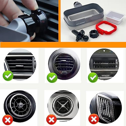 Car Vent Organizer Pocket, Car French Fry Holder, Vehicle Front Seat Universal Silicone Stroage Box for Fry Burger Phone Wallet Coins Cards Keys Glasses Remote Headphone