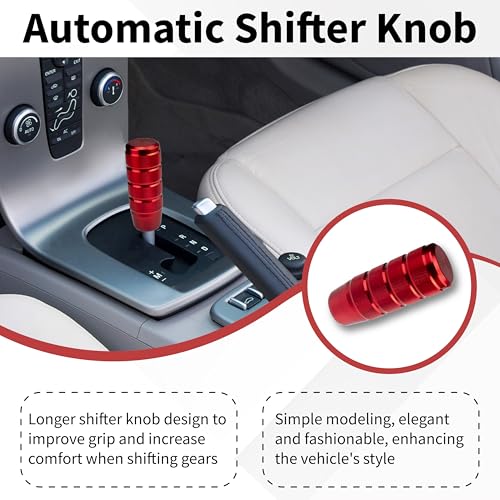 ecocstm Car Shifter Knob, Aluminum Gear Shift Style Knobs, Car Accessories 3.74" Red Shift Knob with 3 Threaded Adapters M8 M10 M12 x 1.25 Fit Universal Manual Transmission, Automotive, Trucks - color: Red