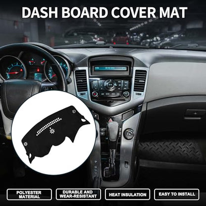Dash Cover for Chevrolet Cruze 2016-2021 Non-Slip Dashboard Cover Mat Black 1Pcs Sun Protection Sunshield Heat Shield UV Protect
