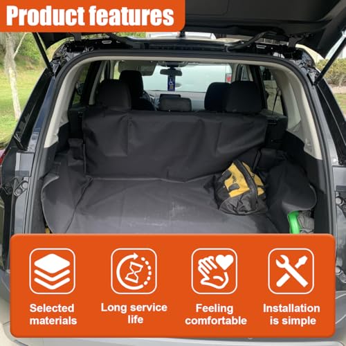 SUV Cargo Liner for Dogs, Heavy Duty Waterproof Oxford Cloth Pet Trunk Protector Mat, Non-Slip Washable Dog Cargo Cover, Universal Vehicle Pet Travel Accessories for Cars/Trucks(Black) - size: Black
