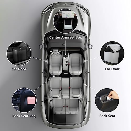 Car Trash Can with 3 Rolls Trash Bags, 1.2 Gallon Vehicle Garbage Bin with Lid & Leak-Proof Design, Portable Auto Waste Container for Cars/Trucks/SUVs, Hangs on Seat or Console (Black) - color: Black