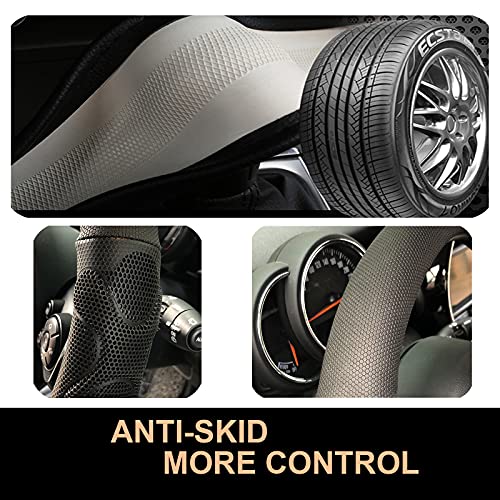 XL Size 17.5-18 Inch Comfy Grip Steering Wheel Cover for Semi Truck, Fits RV, Big Rig Trucker, 18 Wheeler and Classic Cars, Anti-Slip Design 17.5-18 Inch(Silicone Black) - color: 1.Black, size: Extra Large Size[17 1/2''-18'']