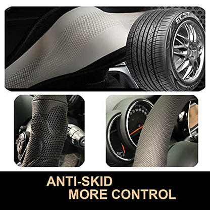 XL Size 17.5-18 Inch Comfy Grip Steering Wheel Cover for Semi Truck, Fits RV, Big Rig Trucker, 18 Wheeler and Classic Cars, Anti-Slip Design 17.5-18 Inch(Silicone Black) - color: 1.Black, size: Extra Large Size[17 1/2''-18'']