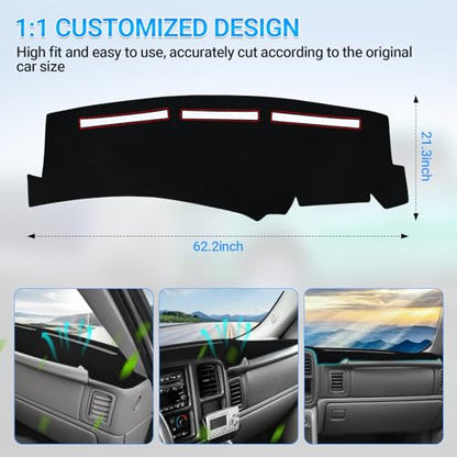 Dashboard Mat Compatible with 1999-2006 Chevy Silverado Tahoe Avalanche Suburban GMC Sierra Yukon Interior Dash Accessories Protecter Cover - size: 1999-2006 Chevy Silverado