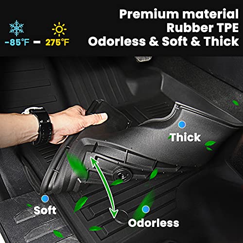 Auxko All Weather Floor Mats Cargo Mat Back Seat Mat Fit for Nissan Pathfinder 7 Seat 2026 2025-2022 TPE Floor Liner Trunk Mat Pathfinder Accessories All Season Odorless Anti-Slip Black - size: 1) pathfinder 7p|2022-2026|all set