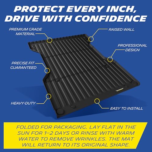 MICHELIN Truck Bed Mat for 2005-2023 Toyota Tacoma - 6 FT / 73" Long Bed (Not Fit Drop-in Liners), All-Weather Truck Bed Liner, Custom Fit, Durable TPE Bedliner, Non-Slip - size: 1) Tacoma | 05-23 | 6 FT
