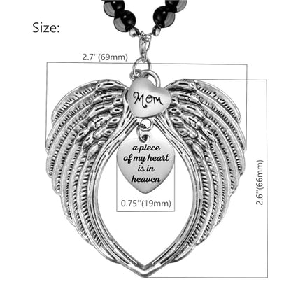 Loss of Son Gift A Piece of My Heart is in Heaven Heart Angel Wings for Car Charm Memorial Suncatcher Hanging Rear View Mirror Accessories Remembrance Ornament Sympathy Gift - style: Son