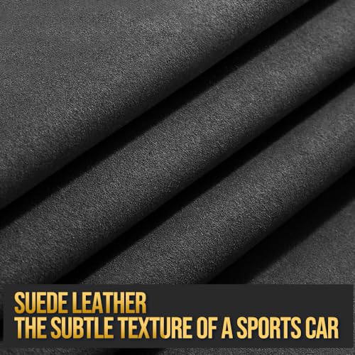 Suede car Steering Wheel Cover, Suitable for Tesla Model 3 /Model Y Steering Wheel Cover - color: Black-A