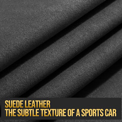 Suede car Steering Wheel Cover, Suitable for Tesla Model 3 /Model Y Steering Wheel Cover - color: Black-A