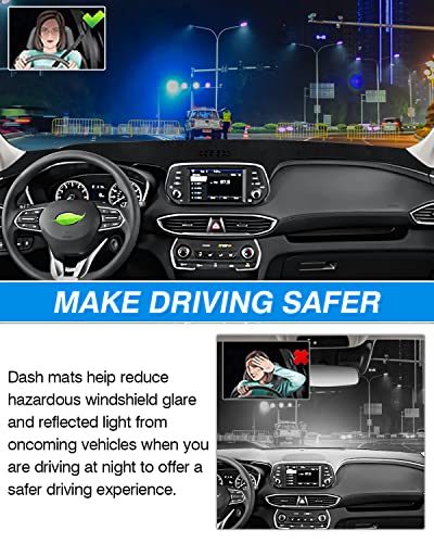 CARTIST Dashboard Cover Custom Fit for Hyundai Santa Fe 2019 2020 2021 2022 2023 Accessories Dash Cover Mat Pad Black （Without HUD） - size: Hyundai Santa Fe 2019-2023（Without HUD）