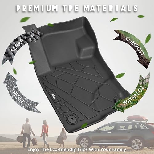 KARPAL Floor Mats for 2020-2025 2026 Ford Escape (NOT Fit Hybrid), Custom Fit TPE All Weather Ford Escape Accessories 1st & 2nd Row Floor Liner & Cargo Liner - style: 2020-2026 | For Ford Escape (NOT Hybrid) | 1st & 2nd Row & Cargo
