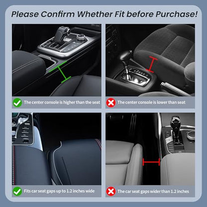 2 Packs Universal Fit Car Seat Gap Filler Organizer, Premium Leather Anti-Drop Car Side Gap Storage with Cup Holder for Phone, Keys, Sunglasses & Drinks (Black) - color: Black