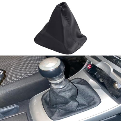 Car Shift Gear Stick Handbrake Cover Manual Shift Boot Black Leather Boot Cover Case for to-yo-ta Co-Rolla 2007 2008 2009 2010 2012 2013 (Gear Dust Cover) - size: Gear Dust Cover