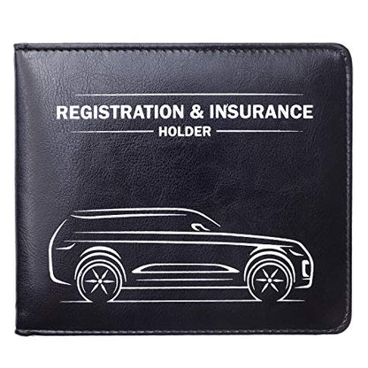 CANOPUS Car Registration & Insurance Holder with Magnetic Closure, Vehicle Document Organizer, Auto Glove Box Wallet, Includes 2 EZ Pass Strip Sets – SUV - color: Black, size: SUV