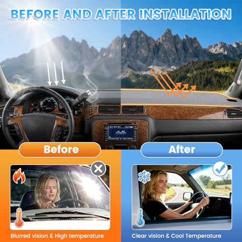 KUST Gray Dash Cover Compatible with Toyota Sienna 2004-2010 Dashboard Cover Accessories for Sienna Non-Slip Polyester Dashboard Mat Custom Fit Center Console Sunshield Protector No Glare - size: Sienna 04-10(Gray)