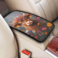 Universal Car Center Console Cushion Pad, Cute Highland Cow Flowers Soft Waterproof Car Center Console Cover Auto Armrest Seat Box Cover Protector for Most Vehicle SUV Truck Car - color: Cute Highland Cow Flowers