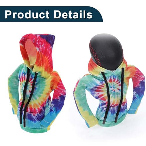 Car SUV Truck Gear Shift Knob Cover Automotive Manual Stick Shifting Handle Protector Colorful Style Red,Yellow,Green,Blue 1 Pc 6.69"x4.53" Polyester