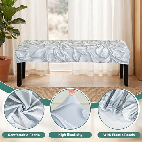 FUANGUI Floral Bench Cover,Stretch Dining Bench Cover for bedrooms, Living Rooms, Kitchens, Protector Chair Bench Piano Bench Seat Covers Stool Slipcover Removable, Washable - 05 - color: 05