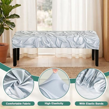 FUANGUI Floral Bench Cover,Stretch Dining Bench Cover for bedrooms, Living Rooms, Kitchens, Protector Chair Bench Piano Bench Seat Covers Stool Slipcover Removable, Washable - 05 - color: 05