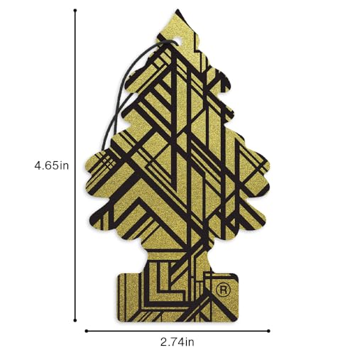 LITTLE TREES Car Air Freshener | Hanging Tree Provides Long Lasting Scent for Auto and Home | 24 Air Fresheners |Gold - color: Gold, size: 6 Count (Pack of 4)