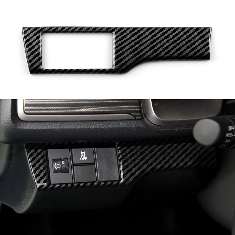 Headlight Switch Control Decal for Honda Civic 2016 2017 2018 2019 2020 2021 10th Gen Accessories ABS Carbon Fiber Interior Stickers - color: Headlight Switch Button Trim