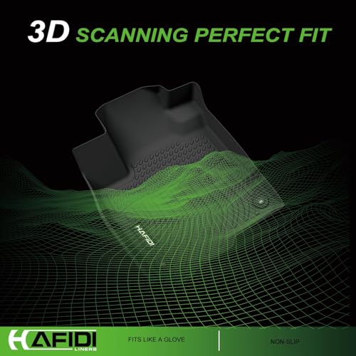 HAFIDI® Floor Mats Fit for Audi A4 2017-2025 All Weather Protection TPE Car Floor Liners, Fits 1st & 2nd Row Full Set Custom Accessories, Black - style: 35) For Audi A4 17-25 Floor Mats