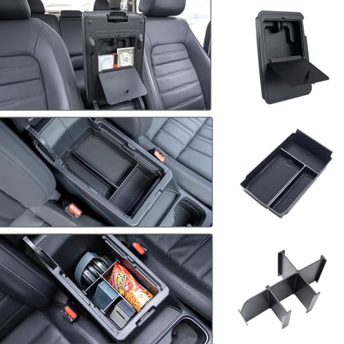 PIMCAR 3-Piece Organizers for Honda CRV 2023-2025 2026 Center Console Organizer Set | Custom Fit Armrest Tray, Hidden Storage Box & Armrest Dividers | Durable ABS Material Car Accessories - color: Armrest Tray &Armrest Divider &Armrest Hidden Tray
