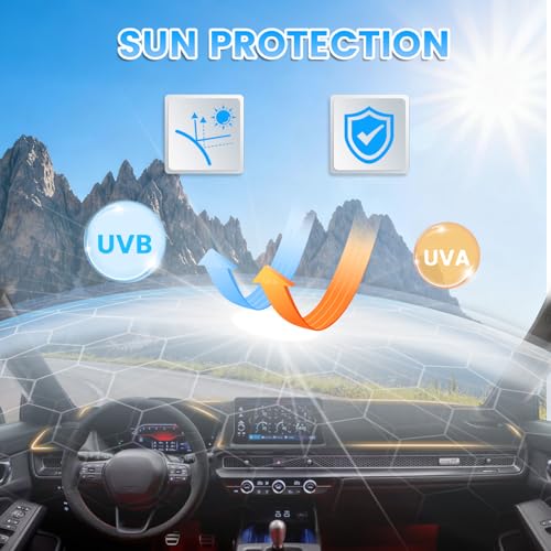 KUST Black Dash Cover Compatible with Honda Civic 2022-2026 Dashboard Cover Accessories for Civic Non-Slip Polyester Dashboard Mat Custom Fit Center Console Sunshield Protector No Glare - size: Civic 22-26(Black)
