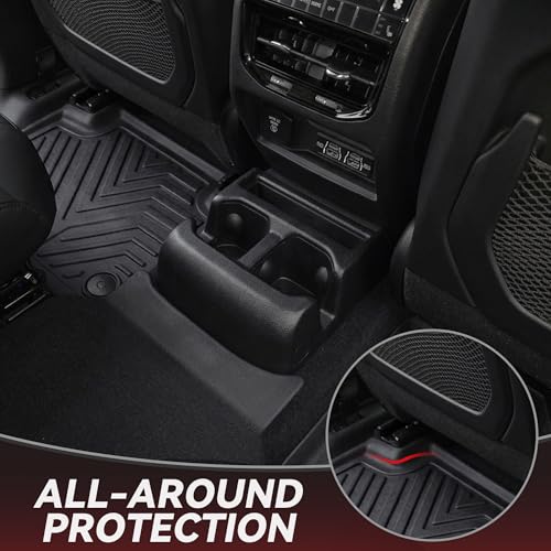 YITAMOTOR Floor Mats for Jeep Grand Cherokee L 2026-2021 (ONLY 6-Seater w/o Center Console), All Weather Custom Fit TPE Cargo Liner for 1-3 Rows and Trunk Full Car Mat Set Automotive Accessories Black - style: 2021-2026 Jeep Grand Cherokee L (6 Seater) |