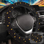 Sun Moon Star Steering Wheel Cover with 2 Pcs Car Coasters Neoprene Steering Wheel Cover for Women Men Anti-Slip Breathable Car Accessories Universal 15 Inch Fit Auto Cars Trucks - color: Sun Moon Star