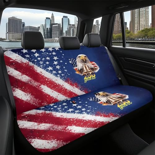 AFPANQZ 250 Years Eagle Print Car Seat Covers Back Seat 2 Pcs Car Accessories, Seat Protector for Back Seat Non-Slip Soft Pet Seat Cushion - color: 250 Years Eagle Print