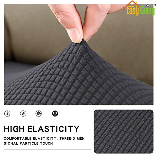 Easy-Going Stretch Cushion Cover Sofa Cushion Furniture Protector Sofa Seat Sofa slipcover Sofa Cover Soft Flexibility with Elastic Bottom(Sofa Cushion, Dark Gray) - color: Dark Gray, size: Large