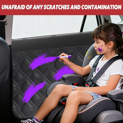Dog Car Door Protector – 20% Larger Design for Trucks & Large SUVs, 2 Packs PU Material Thickened Waterproof Door Panel Covers, Protects Doors from Dog Scratching - size: Premium PU [Fit for Large SUV and Trucks]